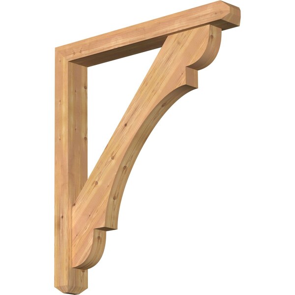 Ekena Millwork Olympic Craftsman Smooth Bracket w/ Offset Brace, Western Red Cedar, 5 1/2"W x 42"D x 48"H BKT0604X42X48OLY04SWR - main